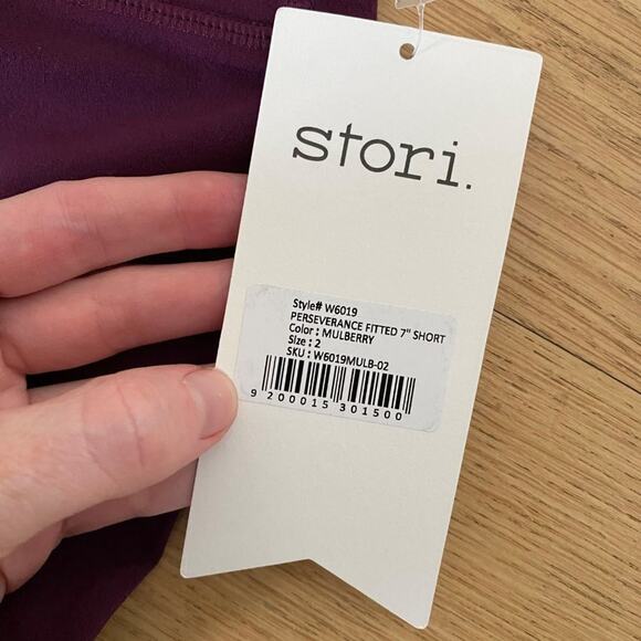 Stori Legend Crop Shelf Tank & Perseverance Fitted 7" Shorts in Mulberry - Picture 2 of 4